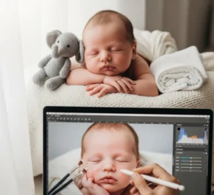 Smoothing Skin and Removing Minor Imperfections on Newborn Photo Editing Techniques